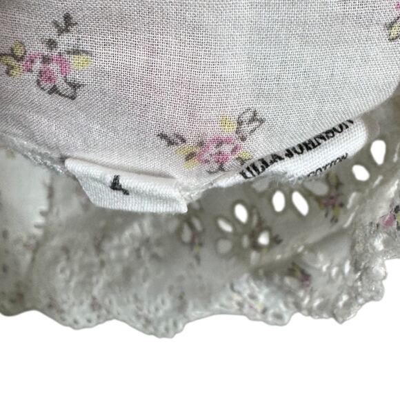 Ulla Johnson Mae Blouse 4 Floral Print Cotton Eyelet Cap Sleeve Top White Spring - Picture 6 of 6